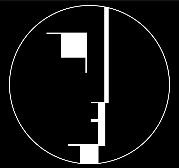Bauhaus signet by Oskar Schlemmer, geometric logo of the Dessau school, Bauhaus contemporary design